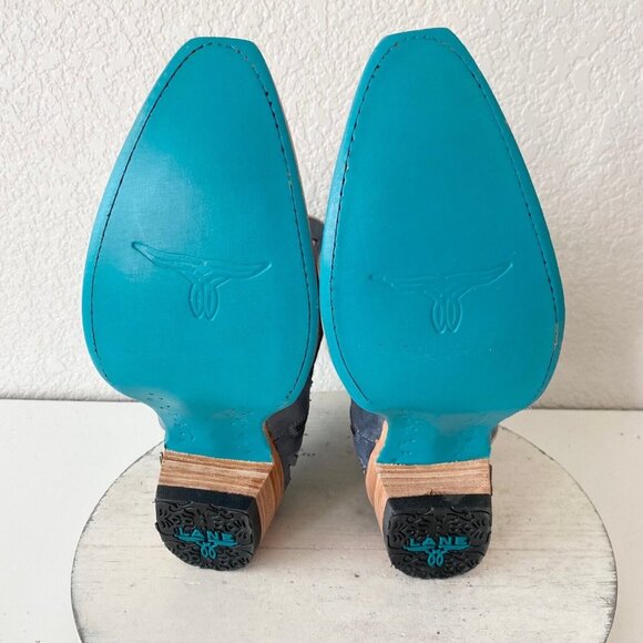 Lane Women's Blue and White Ankle Boots - Picture 8 of 12